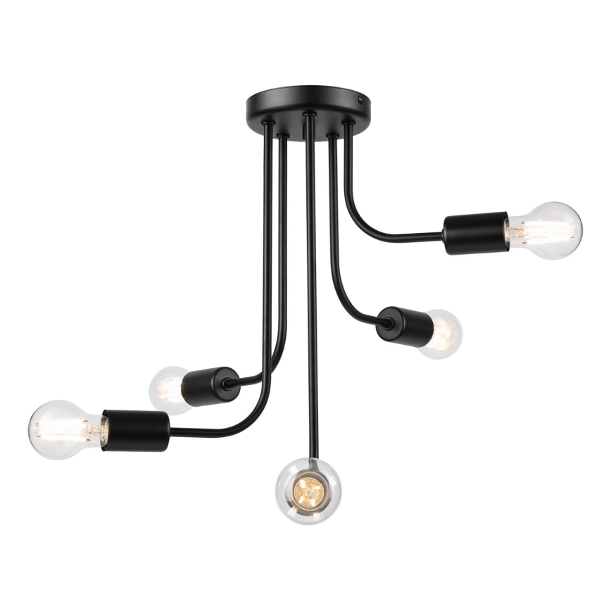 Virsapmetuma lustra TRINITY 5xE27/15W/230V melna