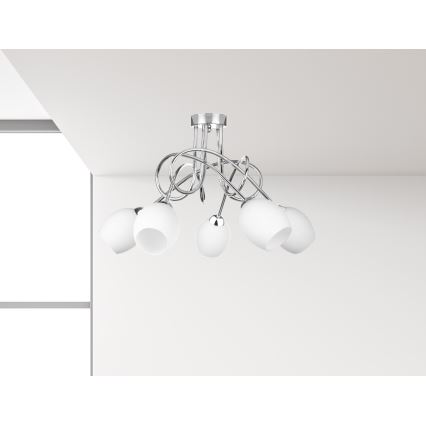 Virsapmetuma lustra TWIST WHITE 5xE14/40W/230V