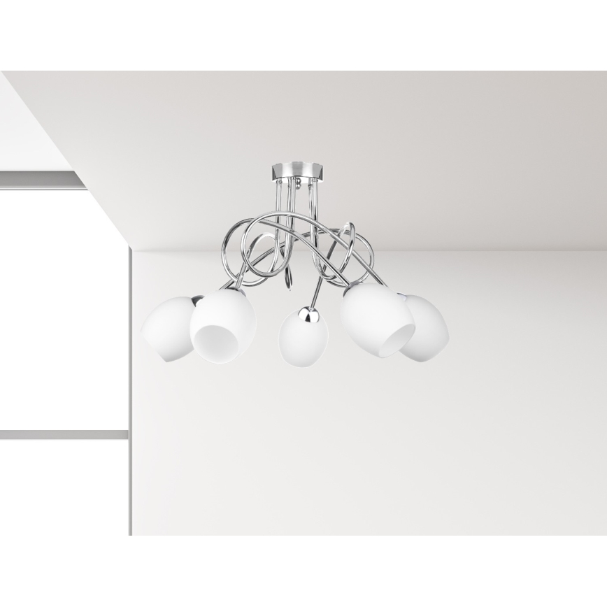 Virsapmetuma lustra TWIST WHITE 5xE14/40W/230V