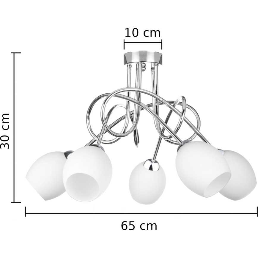 Virsapmetuma lustra TWIST WHITE 5xE14/40W/230V