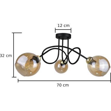 Virsapmetuma lustra VENUS GOLD 3xE27/60W/230V