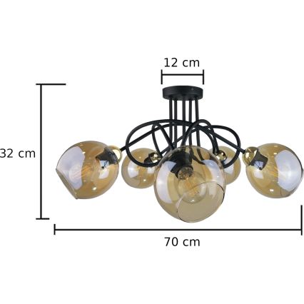 Virsapmetuma lustra VENUS GOLD 5xE27/60W/230V