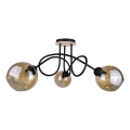 Virsapmetuma lustra VENUS WOOD 3xE27/60W/230V melna/dūmakains brūna