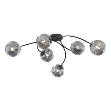 Virsapmetuma lustra VIBRA 6xE14/10W/230V melna/pelēka