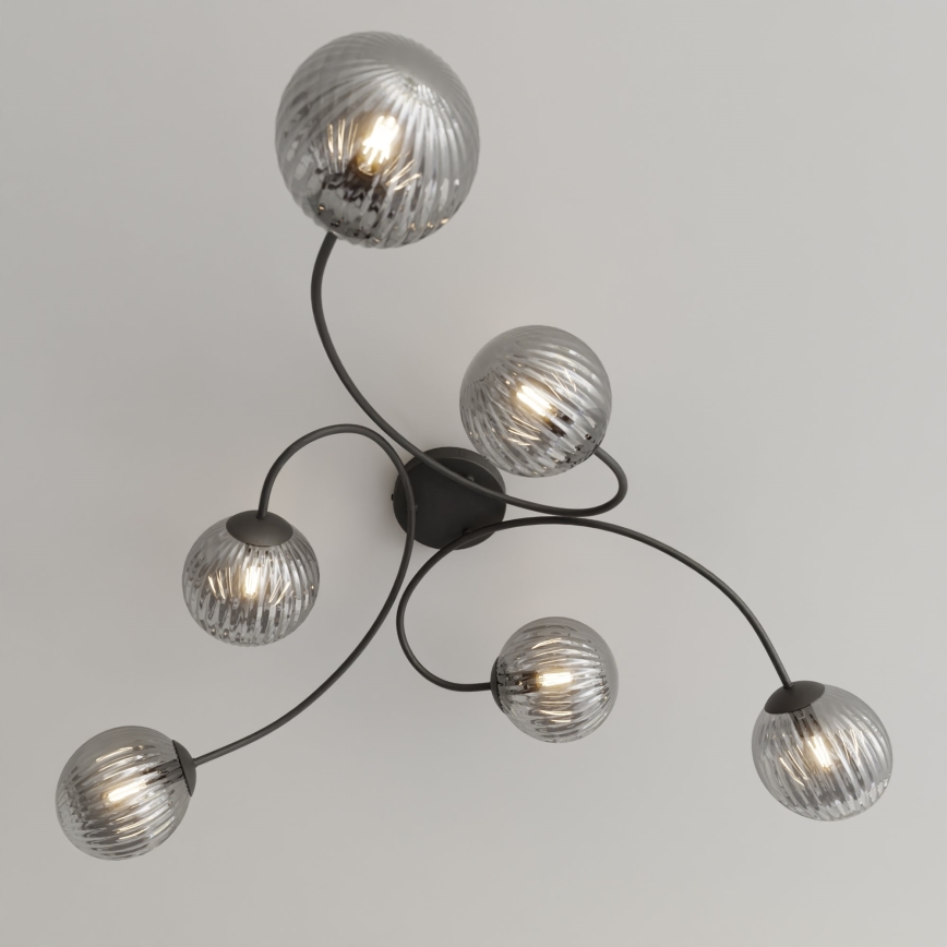 Virsapmetuma lustra VIBRA 6xE14/10W/230V melna/pelēka