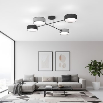 Virsmā uzstādāms griestu lukturis MAGA 4xE14/10W/230V melns/pelēks