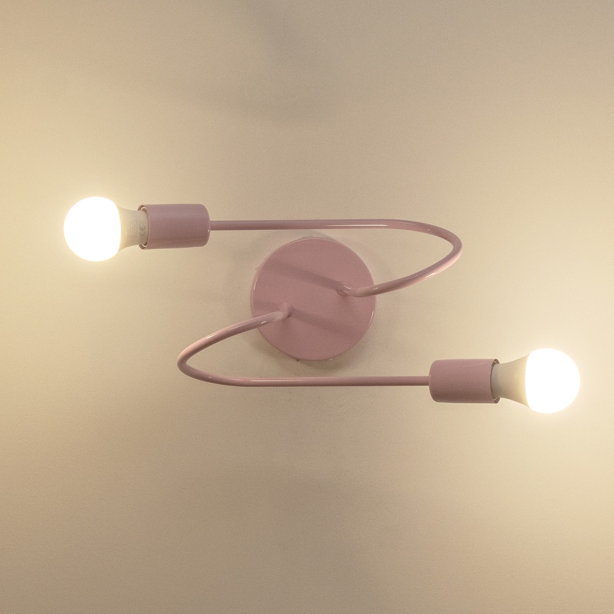 Virsmas griestu lampa OXFORD 2xE27/15W/230V rozā