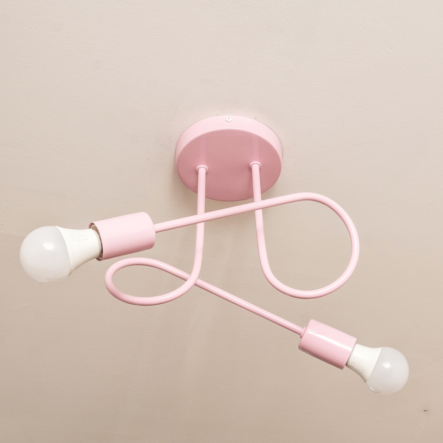 Virsmas griestu lampa OXFORD 2xE27/15W/230V rozā