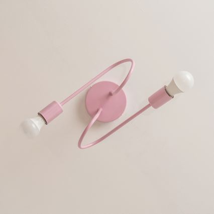 Virsmas griestu lampa OXFORD 2xE27/15W/230V rozā