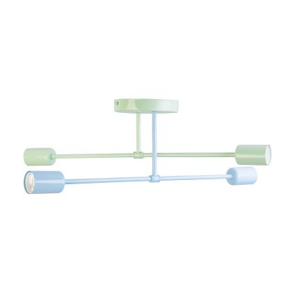Virsmas montāžas griestu lustra CAMBRIDGE 4xE27/15W/230V, zaļa/zila