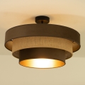Virsmas montējamā griestu lampa WENTA 1xE27/60W/230V Ø 50 cm brūna/džuta