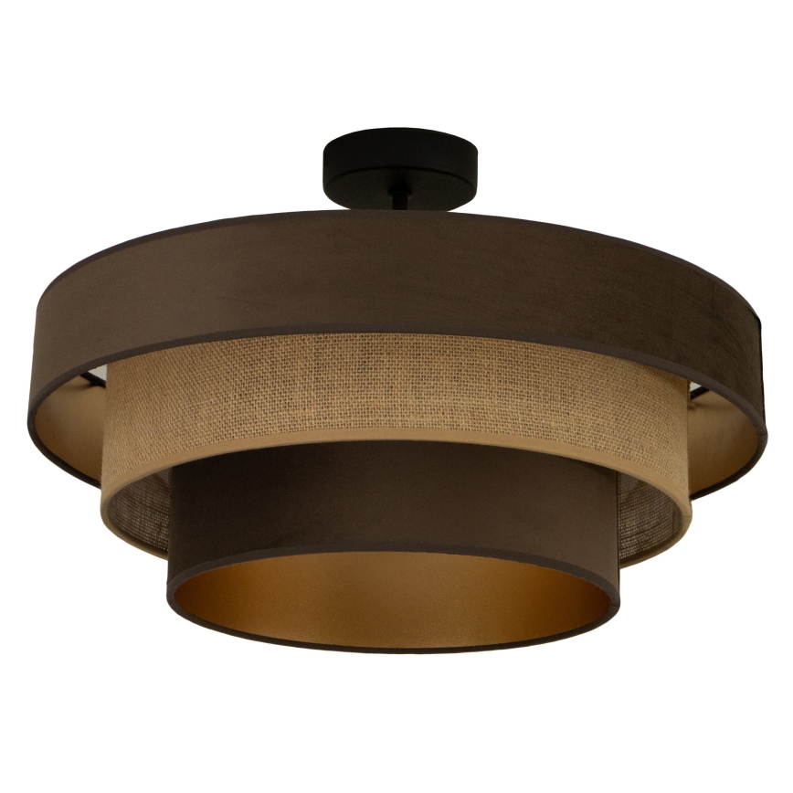 Virsmas montējamā griestu lampa WENTA 1xE27/60W/230V Ø 50 cm brūna/džuta