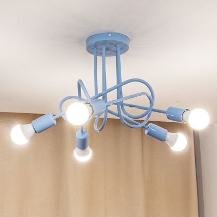 Virsmas montējama griestu lustra OXFORD, 5x E27, 15 W, 230 V, zila