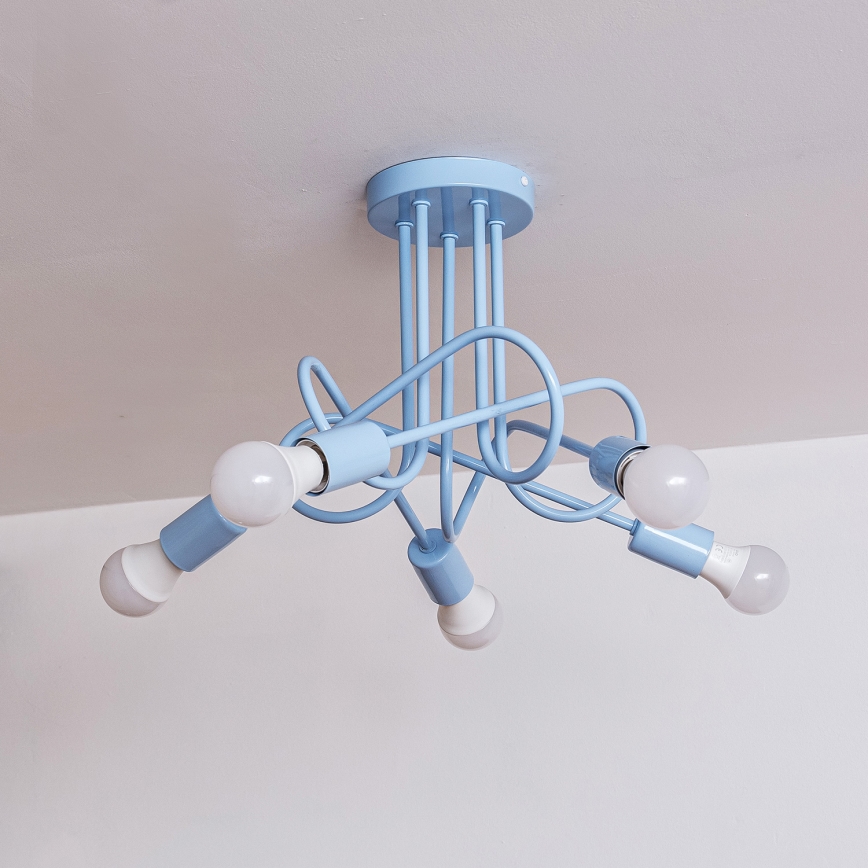 Virsmas montējama griestu lustra OXFORD, 5x E27, 15 W, 230 V, zila