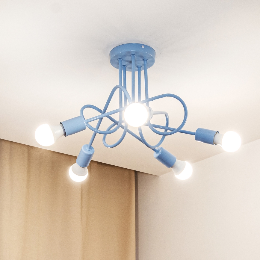 Virsmas montējama griestu lustra OXFORD, 5x E27, 15 W, 230 V, zila