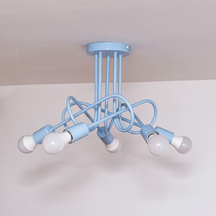 Virsmas montējama griestu lustra OXFORD, 5x E27, 15 W, 230 V, zila