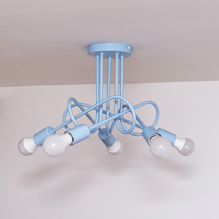 Virsmas montējama griestu lustra OXFORD, 5x E27, 15 W, 230 V, zila