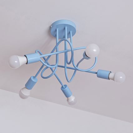 Virsmas montējama griestu lustra OXFORD, 5x E27, 15 W, 230 V, zila