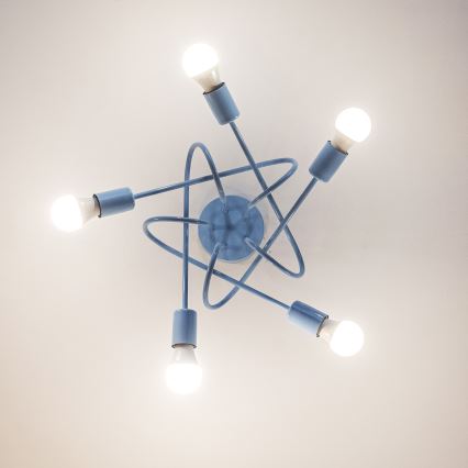 Virsmas montējama griestu lustra OXFORD, 5x E27, 15 W, 230 V, zila