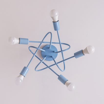 Virsmas montējama griestu lustra OXFORD, 5x E27, 15 W, 230 V, zila