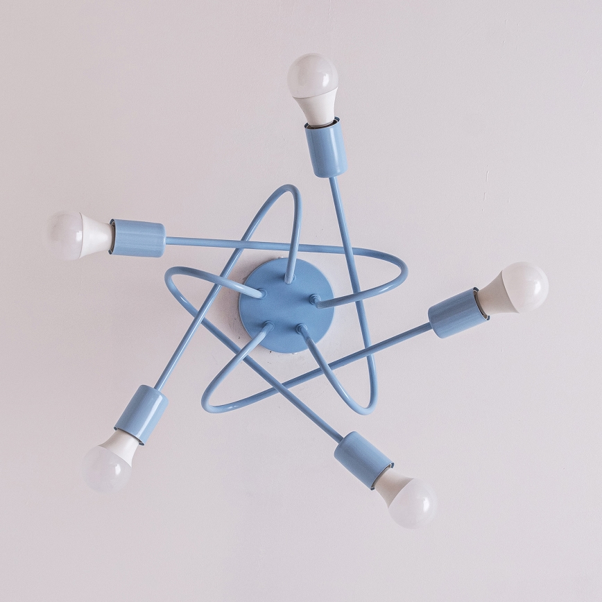 Virsmas montējama griestu lustra OXFORD, 5x E27, 15 W, 230 V, zila