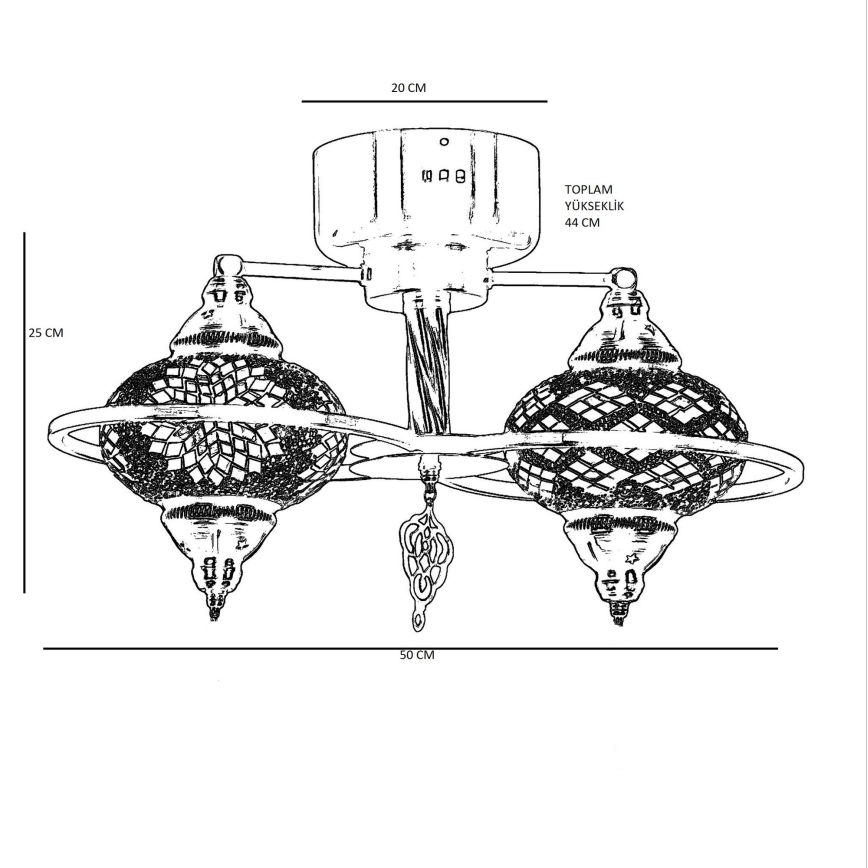 Virsmas piestiprināma griestu lampa YENI 1xE27/40W/230V, bronzas krāsā