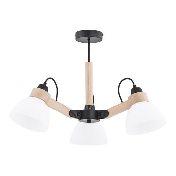 Virsmas piestiprināma griestu lustra DANTONA 3xE27/15W/230V melna/bēša