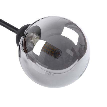 Virsmas piestiprināma griestu lustra OBSIDIAN 6xG9/10W/230V melna/dūmakaini pelēka