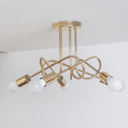 Virsmas piestiprināma griestu lustra OXFORD 5xE27/15W/230V zelta krāsā