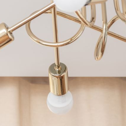 Virsmas piestiprināma griestu lustra OXFORD 5xE27/15W/230V zelta krāsā