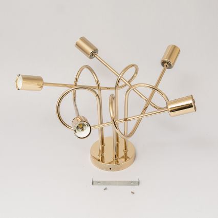 Virsmas piestiprināma griestu lustra OXFORD 5xE27/15W/230V zelta krāsā