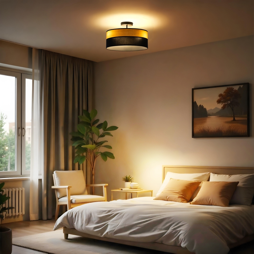 Virsmas piestiprināms lustrs ALBA 3xE27/15W/230V Ø 40 cm melns/brūns