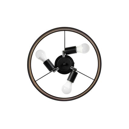 Virsmas piestiprināms lustrs ALBA 3xE27/15W/230V Ø 40 cm melns/brūns