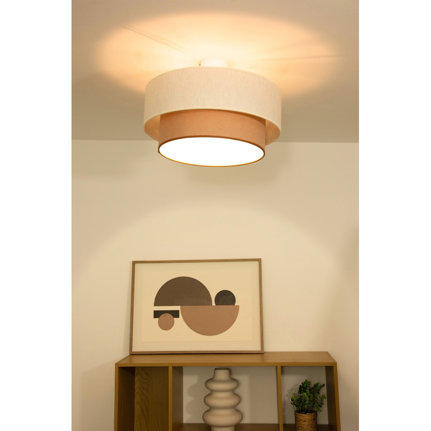 Virsmas stiprināms griestu lustrs NATIA 1xE27/60W/230V balts/brūns