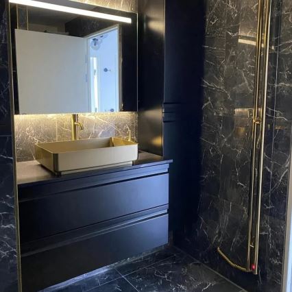 Virsmas uzstādāma izlietne LJORDAL 52 x 34 cm, tērauds/misiņš