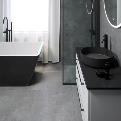 Virsmas uzstādamā izlietne LJORDAL, diam. 40 cm, tērauds/melna