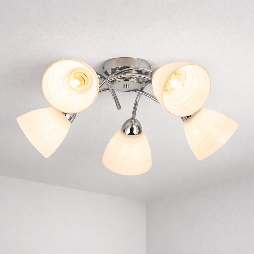 Virsmas uzstādāms griestu lustrs CLARA 5xE27/15W/230V, spīdīga hroma apdare