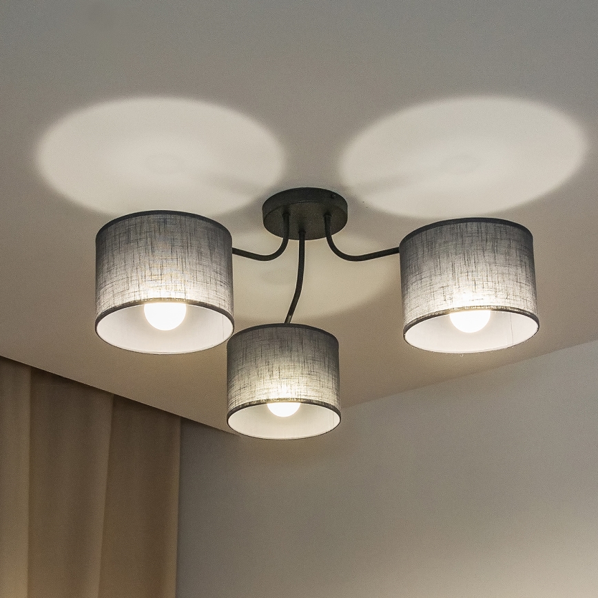 Virsmontējamā griestu lampa ALBA 3xE27/15W/230V pelēka