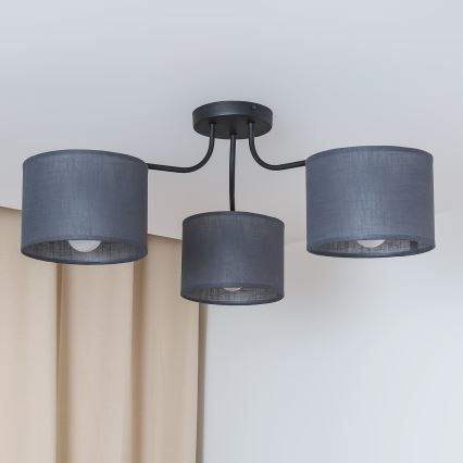 Virsmontējamā griestu lampa ALBA 3xE27/15W/230V pelēka