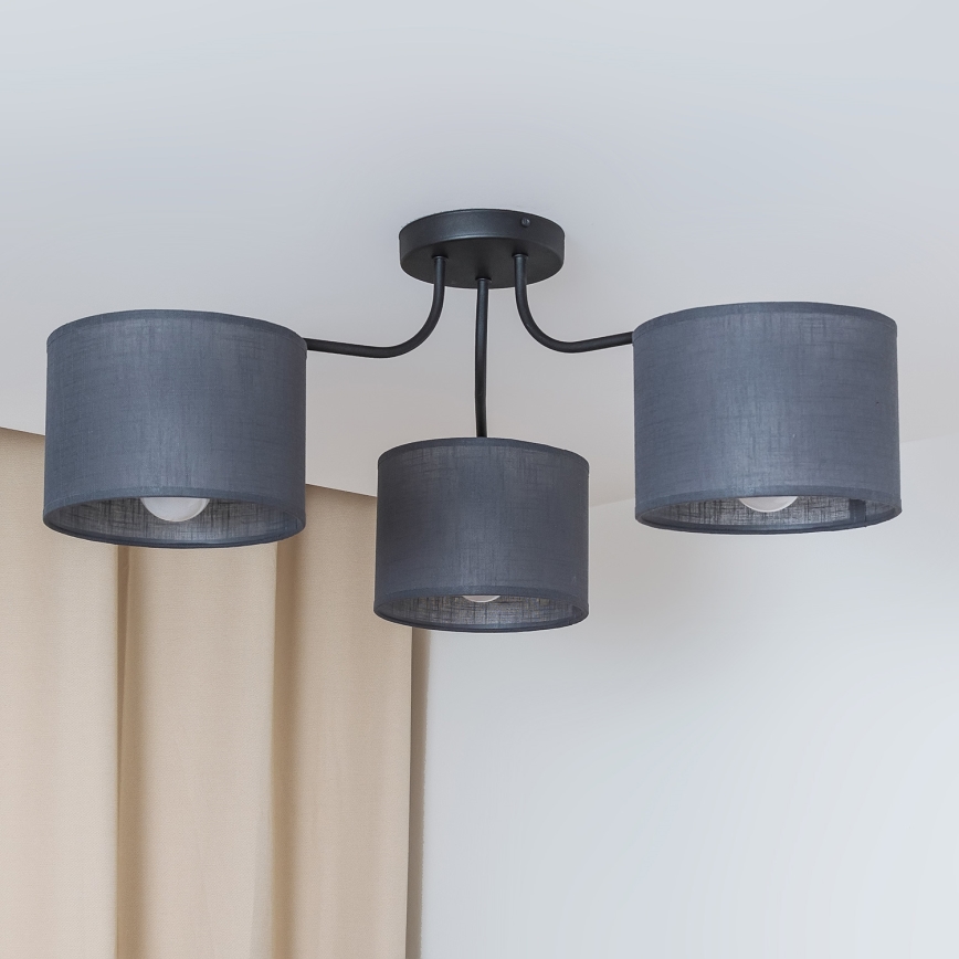 Virsmontējamā griestu lampa ALBA 3xE27/15W/230V pelēka