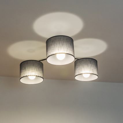 Virsmontējamā griestu lampa ALBA 3xE27/15W/230V pelēka