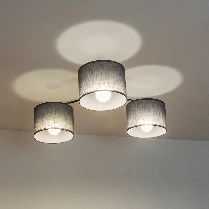 Virsmontējamā griestu lampa ALBA 3xE27/15W/230V pelēka