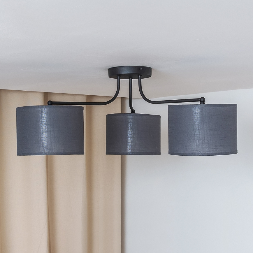 Virsmontējamā griestu lampa ALBA 3xE27/15W/230V pelēka