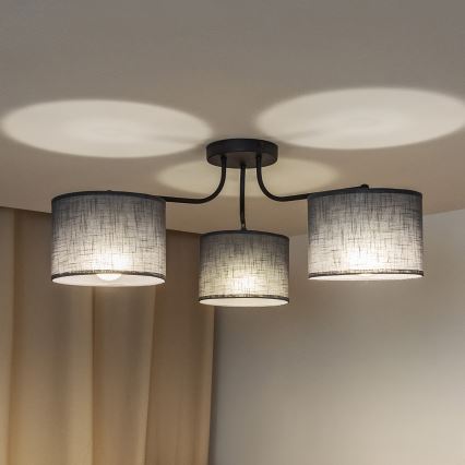 Virsmontējamā griestu lampa ALBA 3xE27/15W/230V pelēka