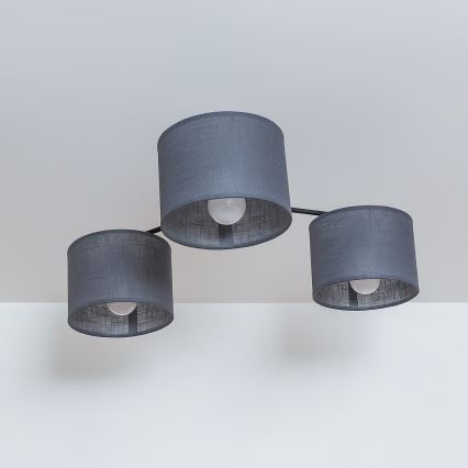 Virsmontējamā griestu lampa ALBA 3xE27/15W/230V pelēka