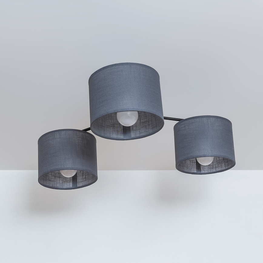 Virsmontējamā griestu lampa ALBA 3xE27/15W/230V pelēka