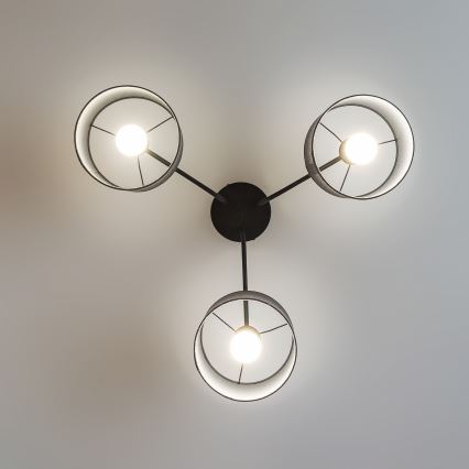 Virsmontējamā griestu lampa ALBA 3xE27/15W/230V pelēka