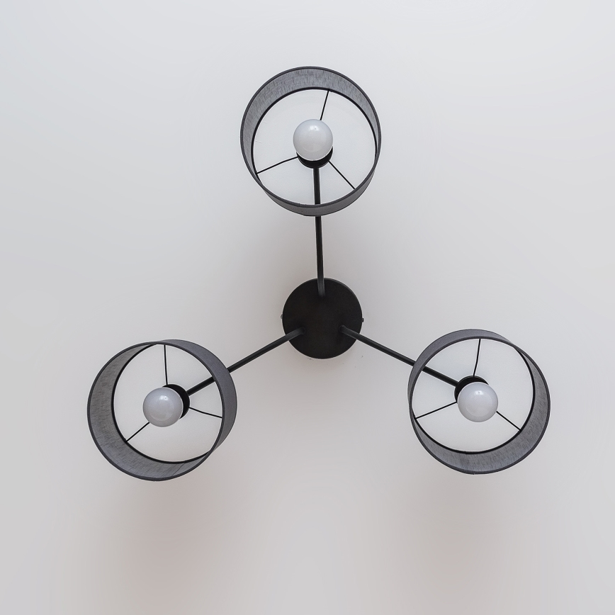 Virsmontējamā griestu lampa ALBA 3xE27/15W/230V pelēka