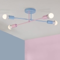 Virsmontējamā griestu lampa CAMBRIDGE 4xE27/15W/230V, zila/rozā