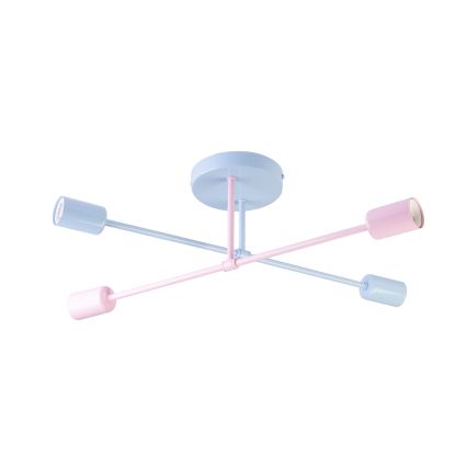 Virsmontējamā griestu lampa CAMBRIDGE 4xE27/15W/230V, zila/rozā
